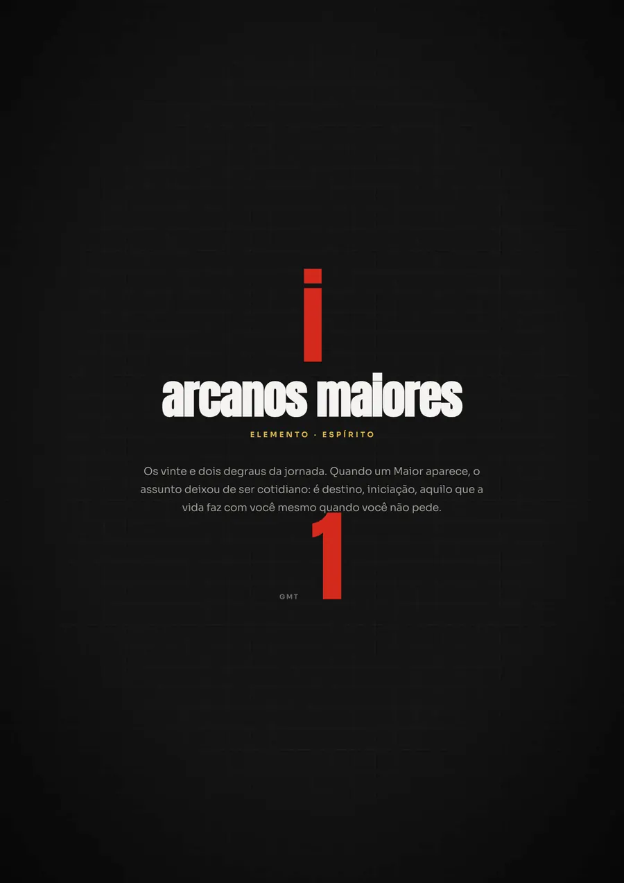 Página de abertura dos Arcanos Maiores
