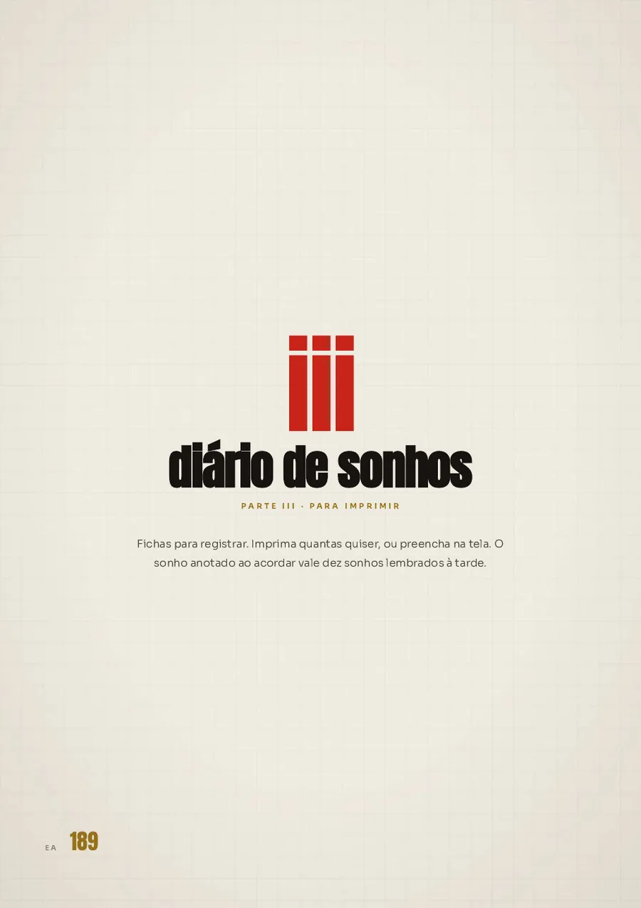 Página do diário de sonhos